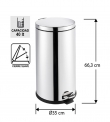 Basurero Acero Inoxidable Cierre Suave 40 Lts SOIN