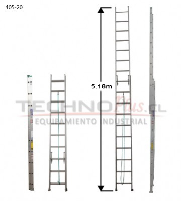 ESCALERA DE ALUMINIO TELESCOPICA 5.19 m./ 20P