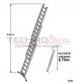 ESCALERA DE ALUMINIO TIJERA CON EXTENSION 5.60 m