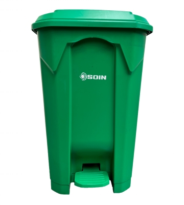 Basurero 80L Verde con Pedal: Reciclaje Orgnico B2B/Hogar