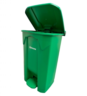 Basurero 80L Verde con Pedal: Reciclaje Orgnico B2B/Hogar