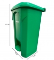 Basurero 80L Verde con Pedal: Reciclaje Orgnico B2B/Hogar