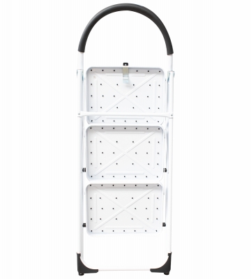 Escalera Acero Industrial 3 Pasos Plegable: Resistencia y Ahorro de Espacio