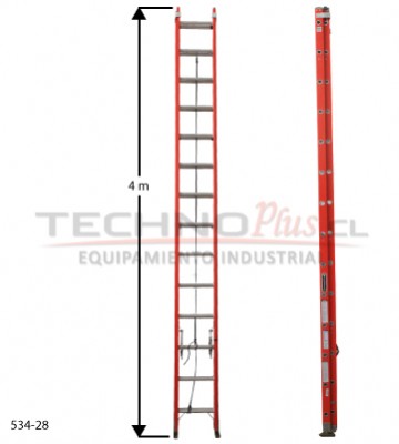 ESCALERA FIBRA DE VIDRIO TELESCOPICA 7.62 M.