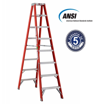 ESCALERA FIBRA DE VIDRIO DOBLE ACCESO 2.44M / 8P 