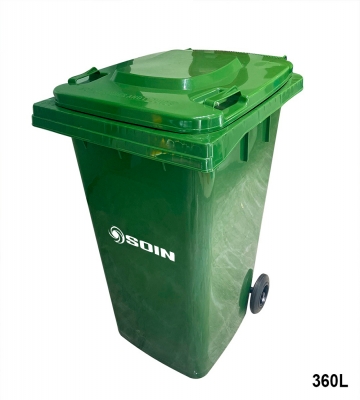 CONTENEDOR DE RESIDUOS PLASTICO CON RUEDAS VERDE 360 LTS.