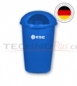 BASURERO PLASTICO DE MURO O PEDESTAL 50LT AZUL