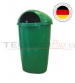BASURERO PLASTICO DE MURO O PEDESTAL 50LT VERDE