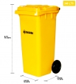 CONTENEDOR DE RESIDUOS PLASTICO CON RUEDAS AMARILLO 240 LTS.