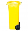 CONTENEDOR DE RESIDUOS PLASTICO CON RUEDAS AMARILLO 240 LTS.