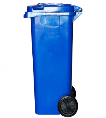 CONTENEDOR DE RESIDUOS PLASTICO CON RUEDAS AZUL 120 LTS.