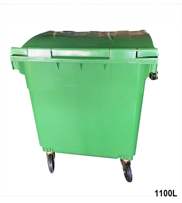 CONTENEDOR DE RESIDUOS PLASTICO CON RUEDAS VERDE 1100 LTS.