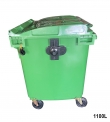 CONTENEDOR DE RESIDUOS PLASTICO CON RUEDAS VERDE 1100 LTS.