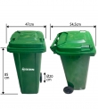 CONTENEDOR DE RESIDUOS PLASTICO CON RUEDAS VERDE 100 LTS.