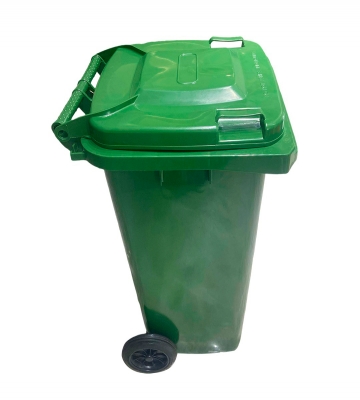 CONTENEDOR DE RESIDUOS PLASTICO CON RUEDAS VERDE 100 LTS.