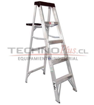 Escalera Plegable de Aluminio con 5 Peldaños y Plataforma