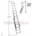 ESCALERA DE ALUMINIO TIJERA CON EXTENSION 4.16 m.