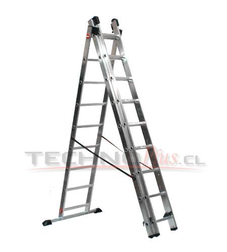 ESCALERA DE ALUMINIO TIJERA CON EXTENSION 4.16 m.
