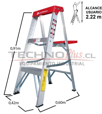 Escalera de Tijera de Aluminio  0.91M / 3 P