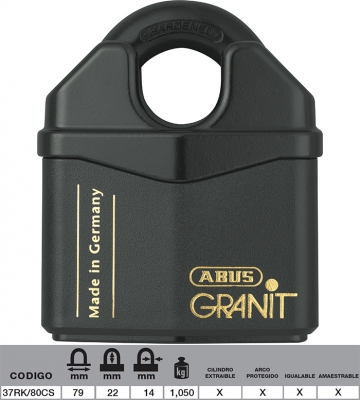 Candado Alta Seguridad Granit 37RKCS/80 Llave de Disco