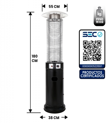 ESTUFA DE PATIO EXTERIOR CILINDRO 13 KW