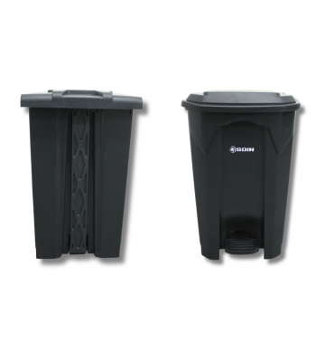 Tacho Sanitario 50L Gris con Pedal para Desechos No Reciclables