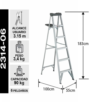 ESCALERA DE ALUMINIO 6 PELDA�OS