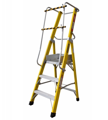 Escalera Diel�ctrica de Plataforma 3 Pelda�os - Seguridad Industrial