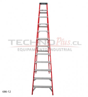 ESCALERA TIJERA FIBRA DE VIDRIO 3.66 M./ 12P INDUSTRIAL