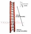 ESCALERA TELESCOPICA FIBRA DE VIDRIO SERIE 534