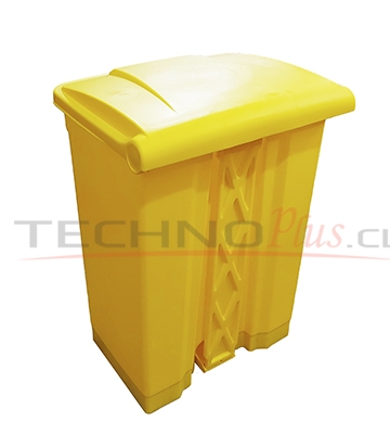 BASURERO PLASTICO 68LTS CON PEDAL - AMARILLO