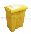 BASURERO PLASTICO 68LTS CON PEDAL  AMARILLO