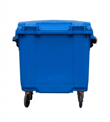 CONTENEDOR DE RESIDUOS PLASTICO CON RUEDAS AZUL 660 LTS.