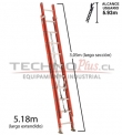 ESCALERA FIBRA DE VIDRIO TELESCOPICA 5,18 M.