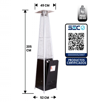 ESTUFA DE PATIO EXTERIOR PIRAMIDE 13 KW