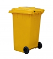 CONTENEDOR DE RESIDUOS PLASTICO CON RUEDAS AMARILLO 360 LTS.