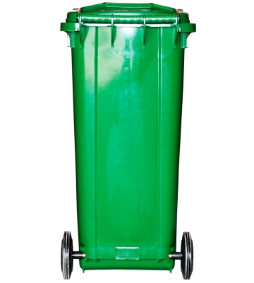 CONTENEDOR DE RESIDUOS PLASTICO CON RUEDAS VERDE 120 LTS.