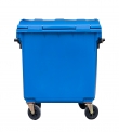 CONTENEDOR DE RESIDUOS PLASTICO CON RUEDAS AZUL 1100 LTS.