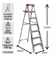 ESCALERA ALUMINIO TIJERA 7 PELDA�OS 2.13 M. CUPRUM
