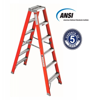 ESCALERA FIBRA DE VIDRIO DOBLE ACCESO 1.83M / 6P 