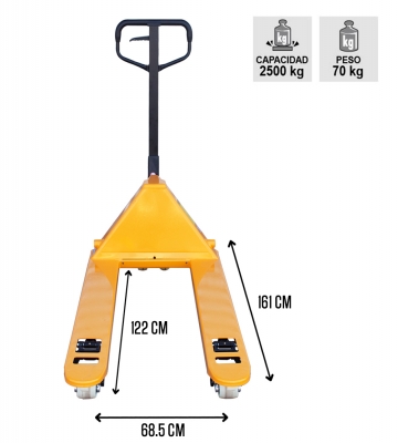 Transpaleta Manual 2500 kg. Nylon 685 mm