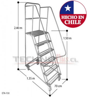 ESCALERA TIPO AVION ACERO 1,5 m.