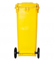 CONTENEDOR DE RESIDUOS PLASTICO CON RUEDAS AMARILLO 120 LTS.