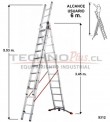 ESCALERA DE ALUMINIO TIJERA CON EXTENSION 8.15 m