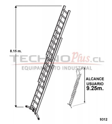 ESCALERA DE ALUMINIO TIJERA CON EXTENSION 8.15 m