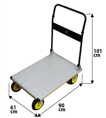 Carro de Plataforma Industrial con Mango Abatible | 200 kg