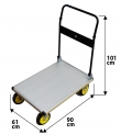 Carro de Plataforma Industrial con Mango Abatible | 200 kg