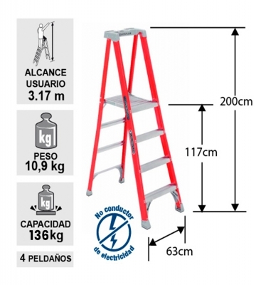 ESCALERA TIJERA PLATAFORMA 4 PELDA�OS